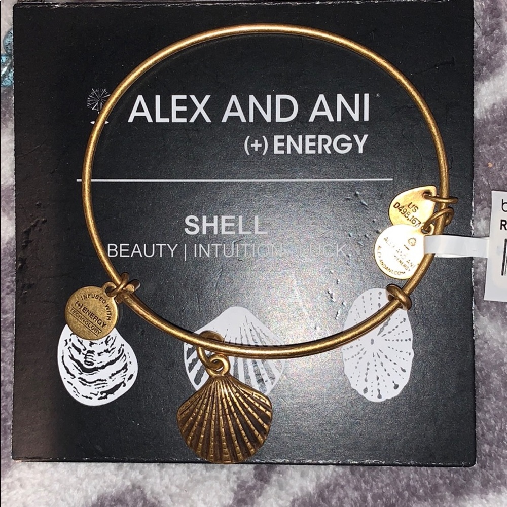 ALEX & ANI shell charm bangle